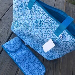 Blue Swirl Tote & Hot Tool Bag